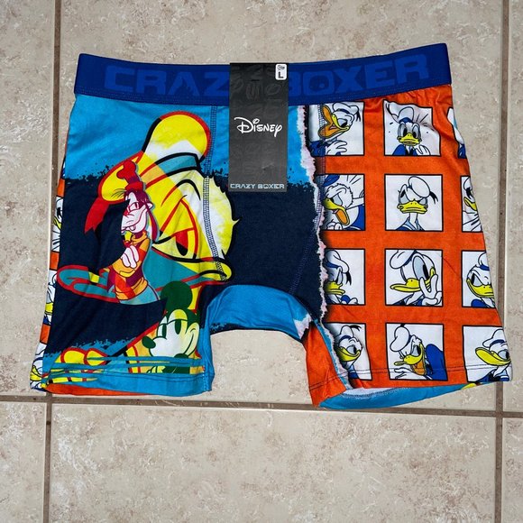 Disney Underwear & Socks Mens Disney Mickey Goofy Donald Duck Crazy